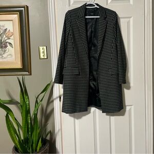 Mango One Button Patterned Lapel-collar Blazer